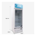 ثلاجة يوجين عرض 11.5 قدم باب زجاج - ابيض